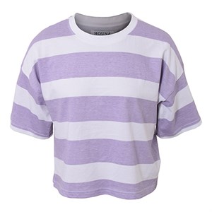 HOUNd - Striped Crop T-shirt, Lavender